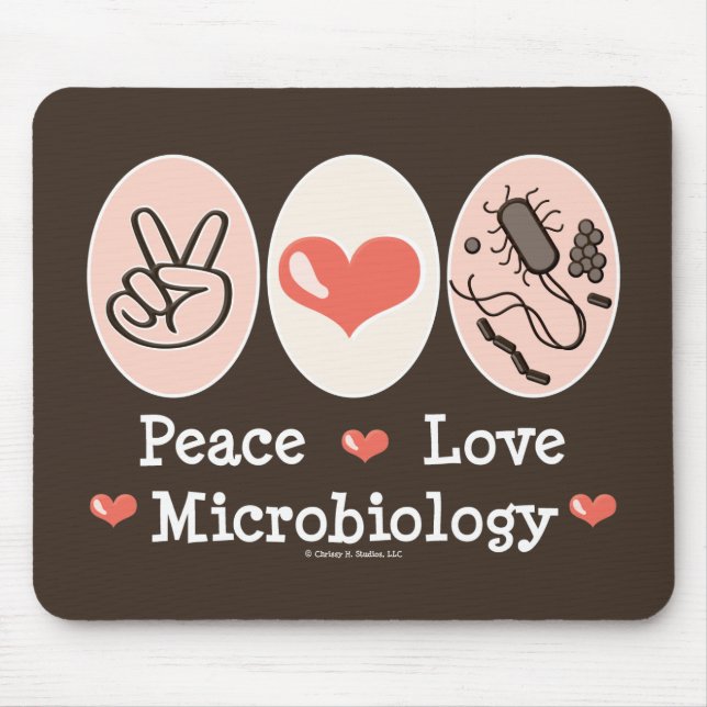 Microbiologia Mousepad do amor da paz (Frente)