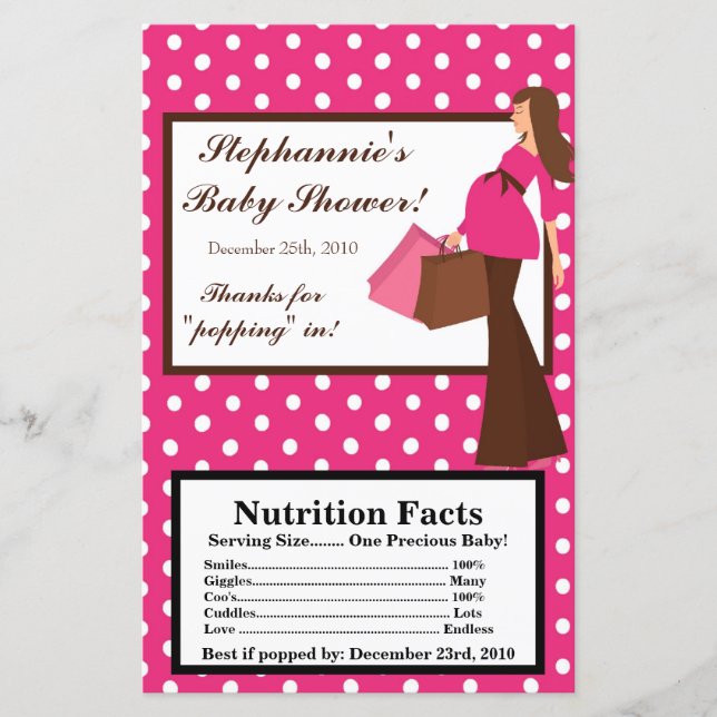Microwave Popcorn Wrapper Pink Mod Bolinhas (Frente)