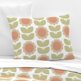  Mid-Century Pastel Pink Retro Floral Pattern