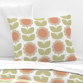  Mid-Century Pastel Pink Retro Floral Pattern