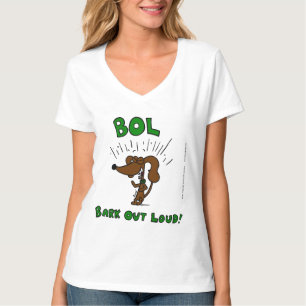 Midge de "BOL do latido t-shirt do V-Pescoço das
