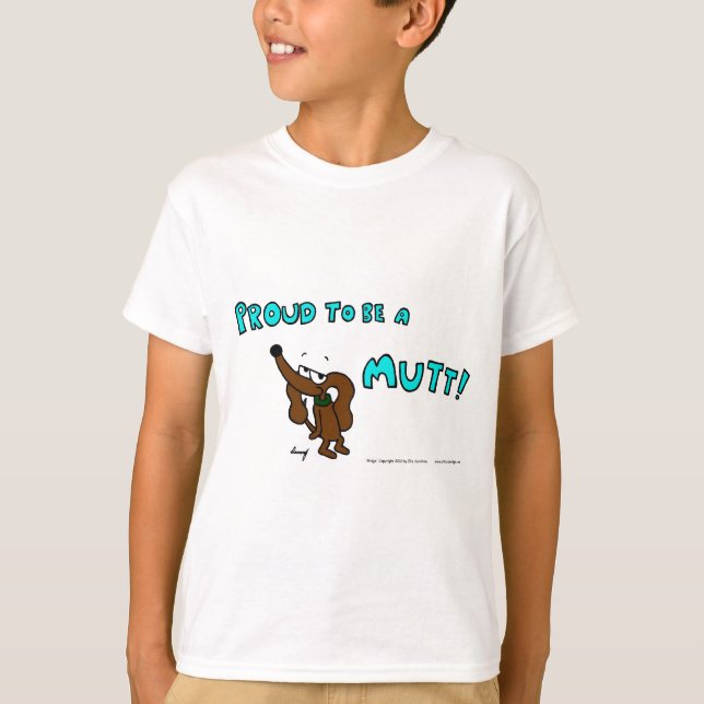 Midge ORGULHOSA EM SER UM MUTT Kids Basic T-Shirt (Frente)