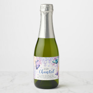 Mídia de vinho espumante personalizada com borbole
