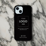 Mídia social empresarial preta<br><div class="desc">Transforme seu iPhone em uma poderosa ferramenta de marketing com nosso caso personalizado! Ideal para pequenas empresas, este caso mostra seu logotipo e slogan, fazer uma declaração ousada sobre sua marca. Abaixo, incluímos seus detalhes de contato para facilitar a referência. Além disso, há espaço para três ícones de mídia social...</div>