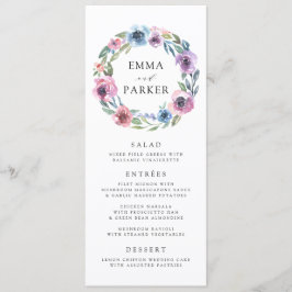 Midnight Blooms | Cartão de Menu de Casamento