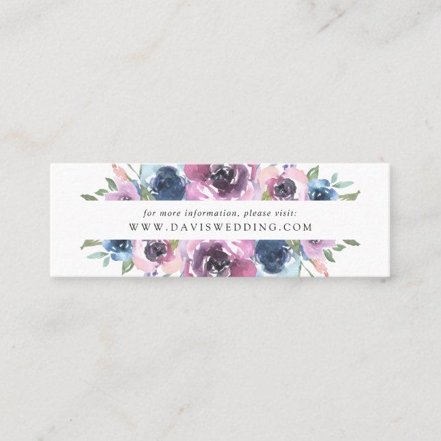 Midnight Blooms | Cartões de Site de Casamento (Frente)