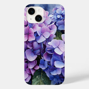 Midnight Garden Violet Hydrangea Watercolor