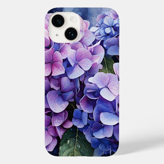 Midnight Garden Violet Hydrangea Watercolor (Verso)