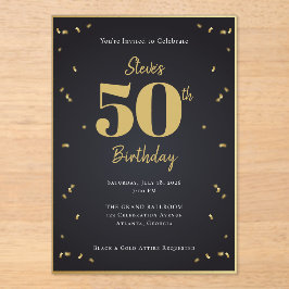Midnight Gold Milestone Invitation