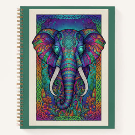Midnight Lotus Elephant Spirit Zentangle Journal