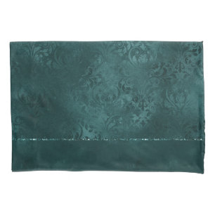 Midnight Teal Romance Dark Satinge Damask