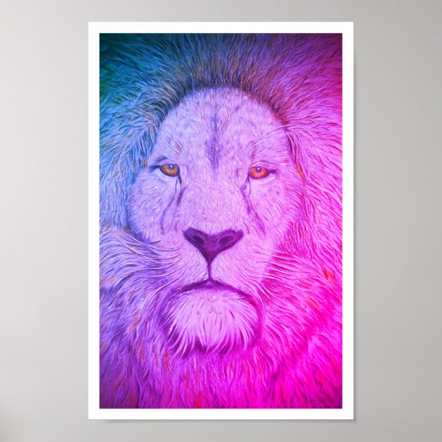 Mighty Lion Purple Poster (Frente)