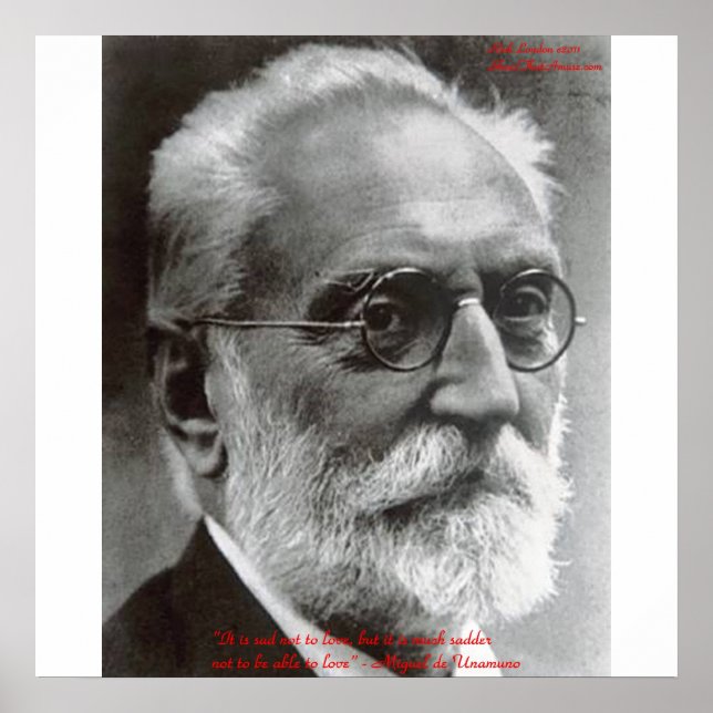 Miguel de Unamuno Capaz de Amar Citações Posters (Frente)