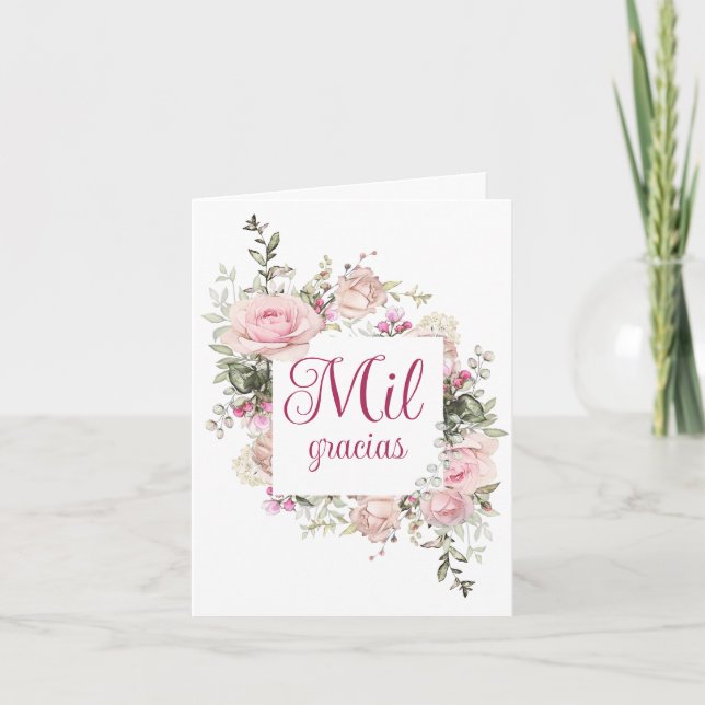 Mil Gracias, Cartões de agradecimentos dobrado em  (Frente)