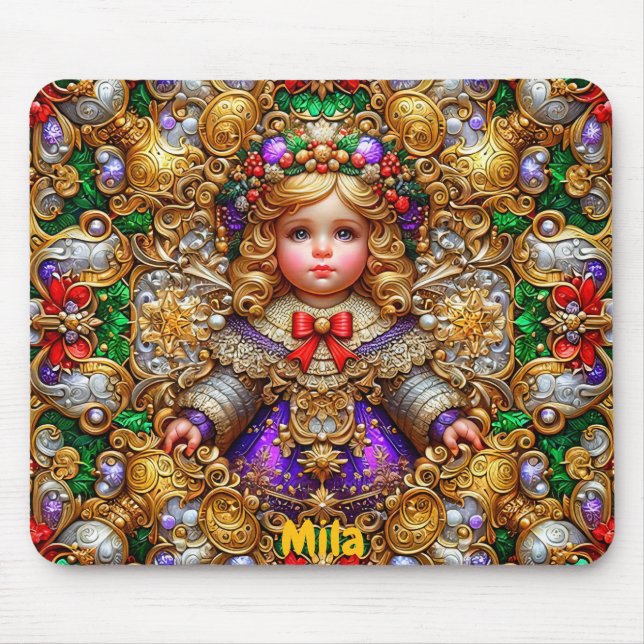 MILA ~ Natais vintages boneca ~ Mousepad (Frente)