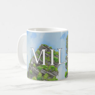 Milan verti forest Mug Moderna Linha do Céu xícara