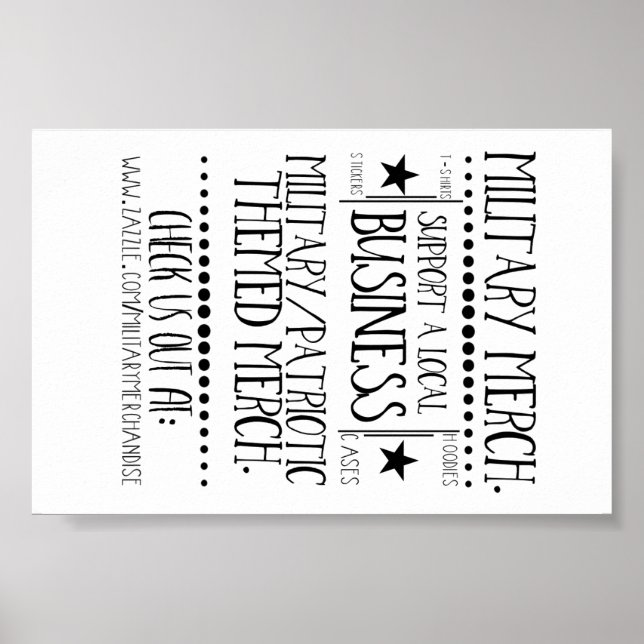 Militares Merch. Poster de anúncio (Frente)