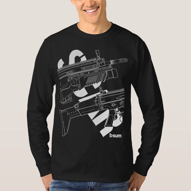 military t-shirts FN SCAR Assault Rifle (Frente)