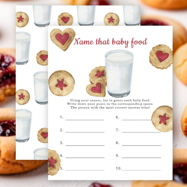 Milk Cookies baby shower Name that baby food game (Criador carregado)