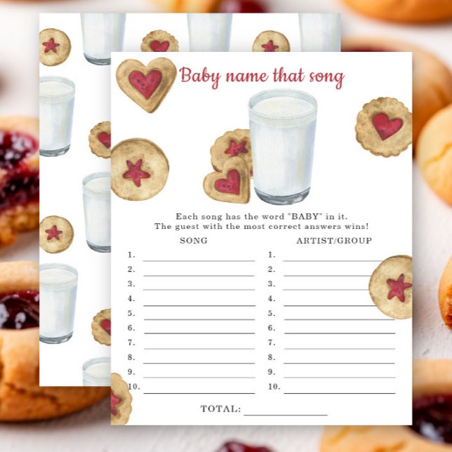 Milk & Cookies Baby shower Name that song game (Criador carregado)