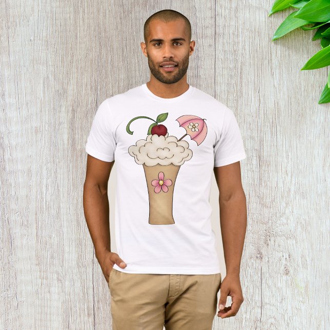 Milkshake Com Camisa T De Mens De Guarda-Chuva (Criador carregado)