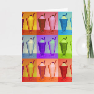 Milkshakes - Cartão de saudação de arte Pop