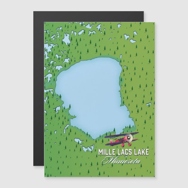 mille lacs lake Minnesota viagem map. (Frente/Verso)