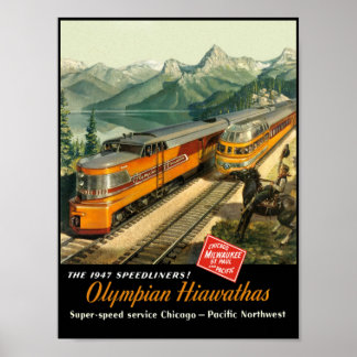 Milwaukee Road, poster de viagens ferroviário.