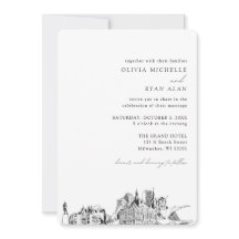 Milwaukee Wedding Elegant Skyline Convite
