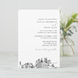 Milwaukee Wedding Elegant Skyline Convite