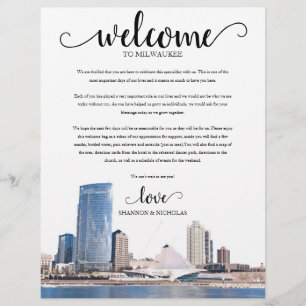 Milwaukee Wedding Weekend Welcome Itinerário