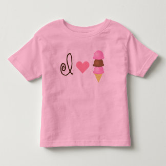 Mim a camisa do miúdo do sorvete do coração