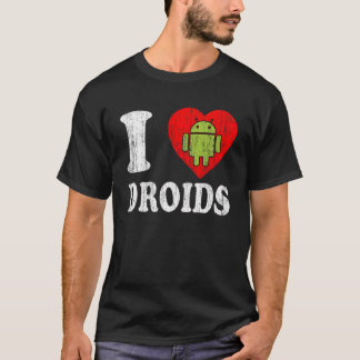 MIM CAMISA DO ROBÔ DO LOGOTIPO DO AMOR DROID DO