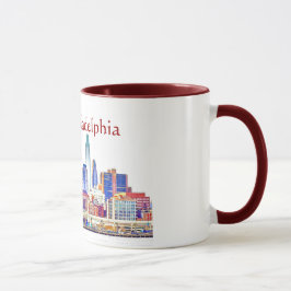Mim caneca do esboço da cor de Philly do coração