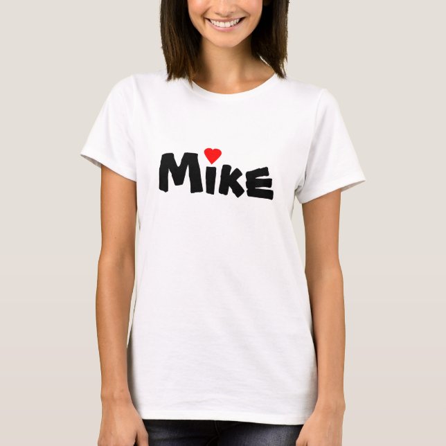 Mim coração (amor) Mike ou? Camisa de T (Frente)