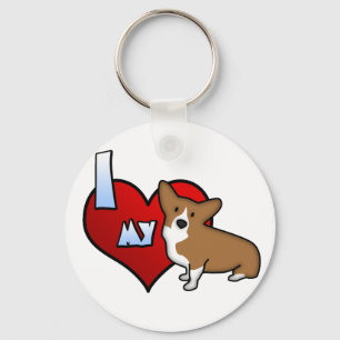 Mim coração meu chaveiro do Corgi de Galês do