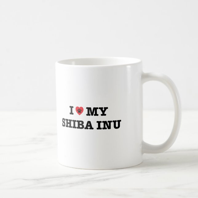 Mim coração minha caneca de café de Shiba Inu (Direita)