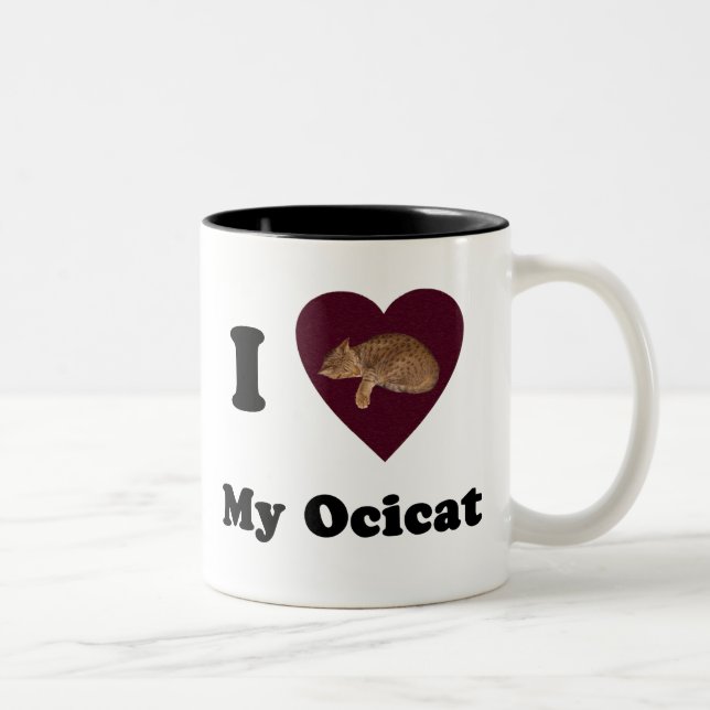 Mim coração minha caneca de Ocicat (Direita)