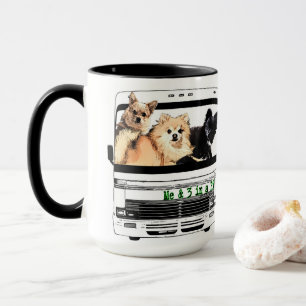 Mim e 3 em uma caneca de café do rv