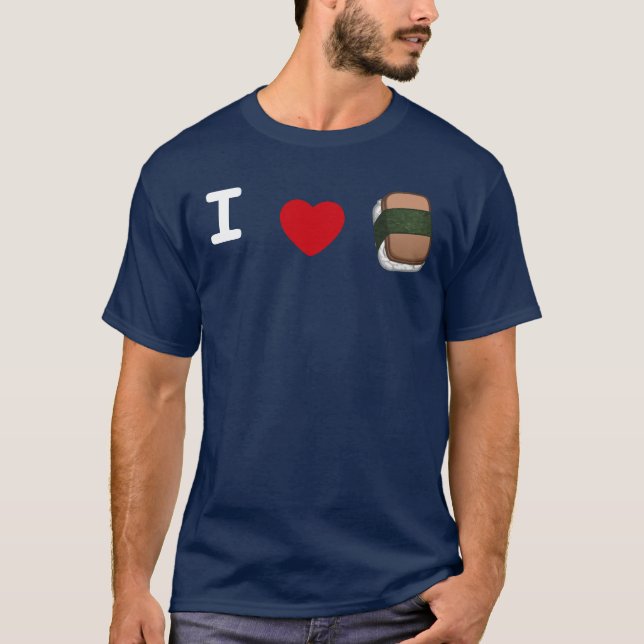 Mim t-shirt de Musubi do *heart* (escuro) (Frente)