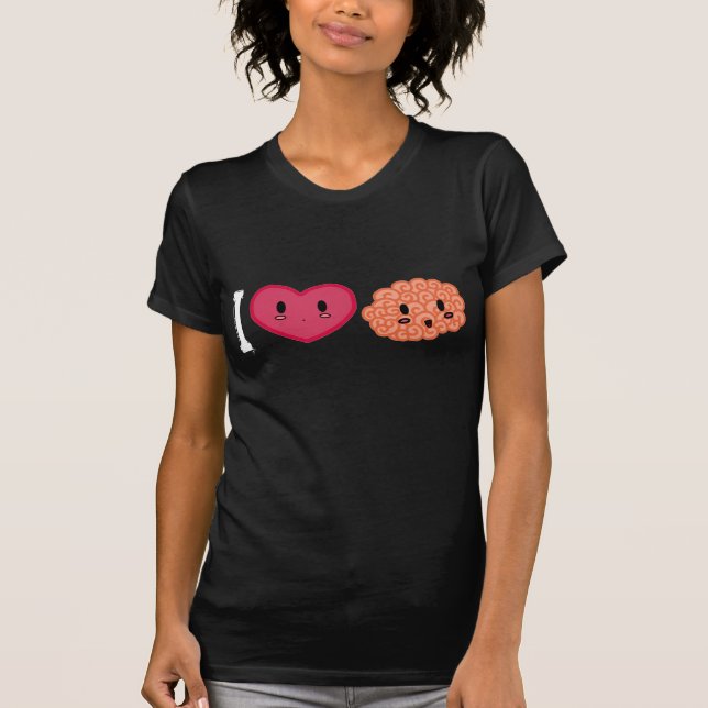 Mim t-shirt dos cérebros do coração (Frente)