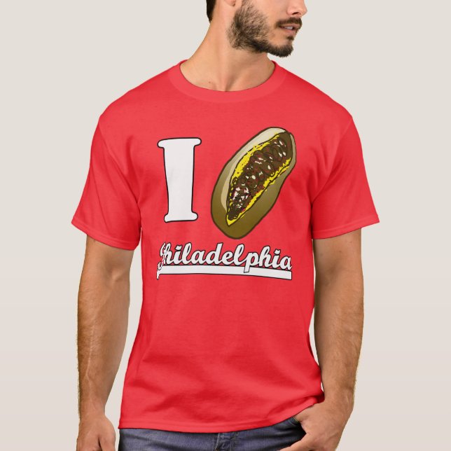 Mim t-shirt dos cheesesteaks de Philly do coração (Frente)