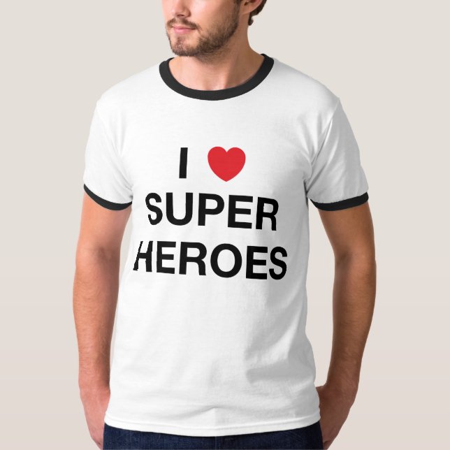 MIM t-shirt dos SUPER-HERÓI do CORAÇÃO (Frente)