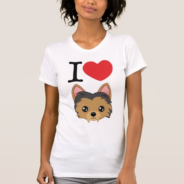 Mim t-shirt dos yorkshires terrier do coração (Frente)