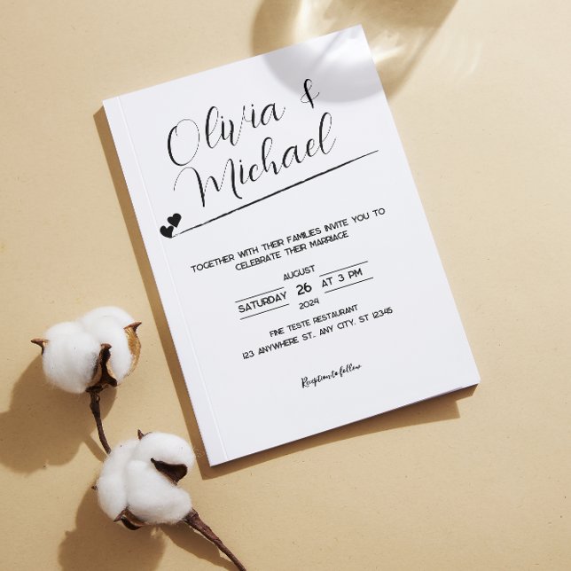 Mimalista, elegante Convite de Casamento (Criador carregado)