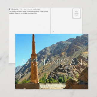 Minarete de Jam, cartão postal de viagem do Afegan