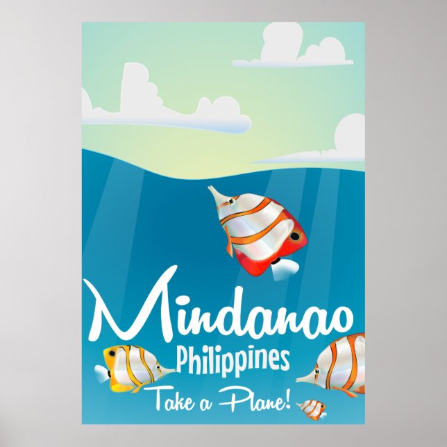 Mindanao, poster de viagens de desenho filipino (Frente)