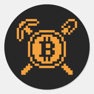 Minerador de Bitcoin BTC 8-Bit Adesivo