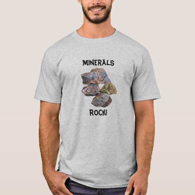 Minerais Rock Collectors Engraçados T-Shirt (Frente)