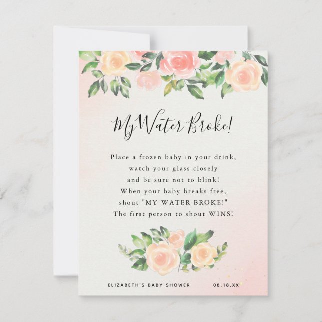 Minha Água Quebrou | Jogo Chá de fraldas (Frente)